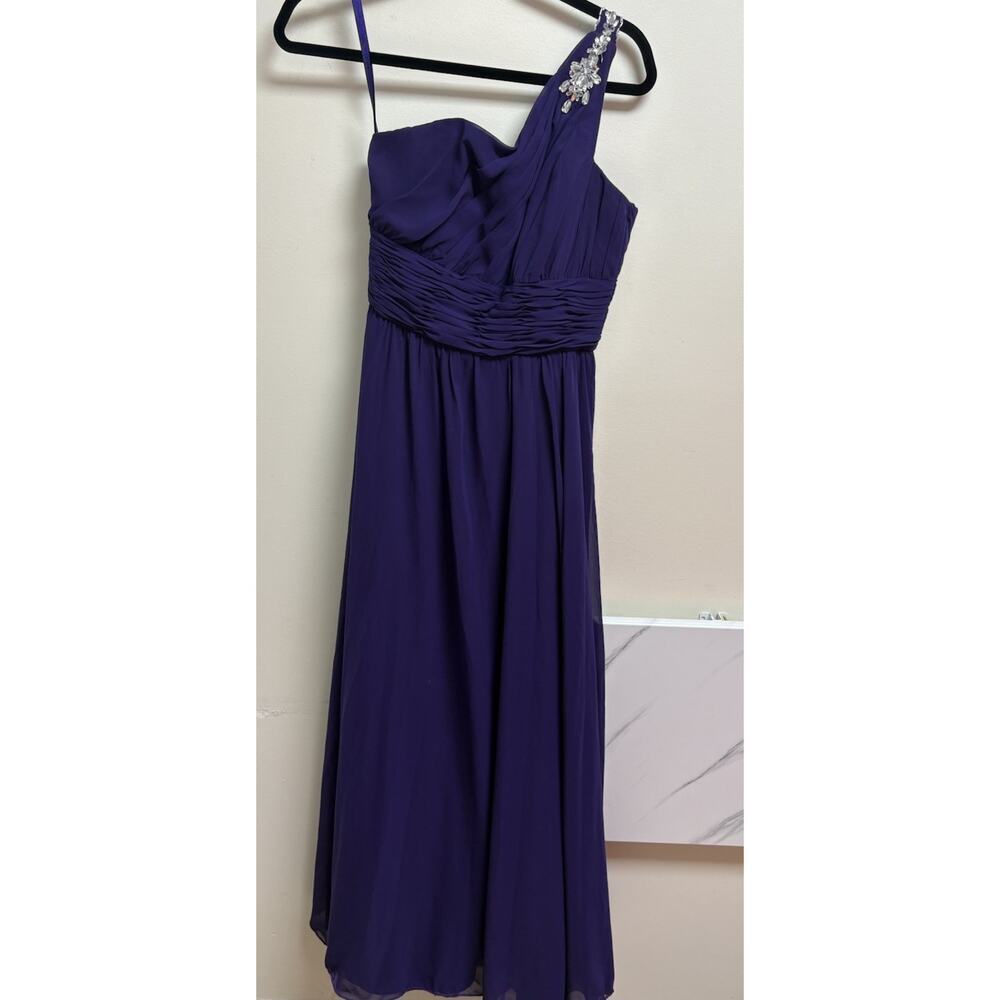 Vintage Mori Lee by Madeline Gardner Purple Beaded Formal Gown Dress Size 6